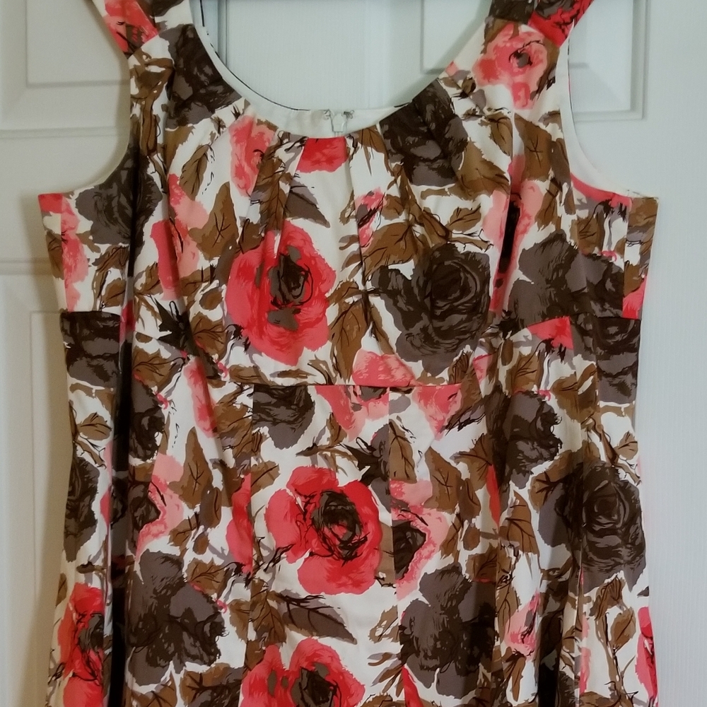 Orange brown tan 20w dress a-line with pockets